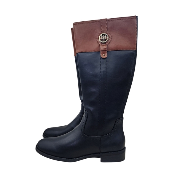 Tommy Hilfiger Women's Imina Faux Leather Knee-High Riding Boots - 10 - Picture 1 of 10